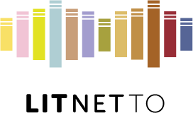 A sound wave made from bookspines which is the logo of LitNetTO – Literary Network Toronto is an organization of literary reading series organizers in the Greater Toronto Area. 